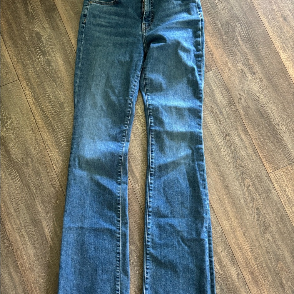 Veronica Beard Blue Flare Wide Leg Jeans